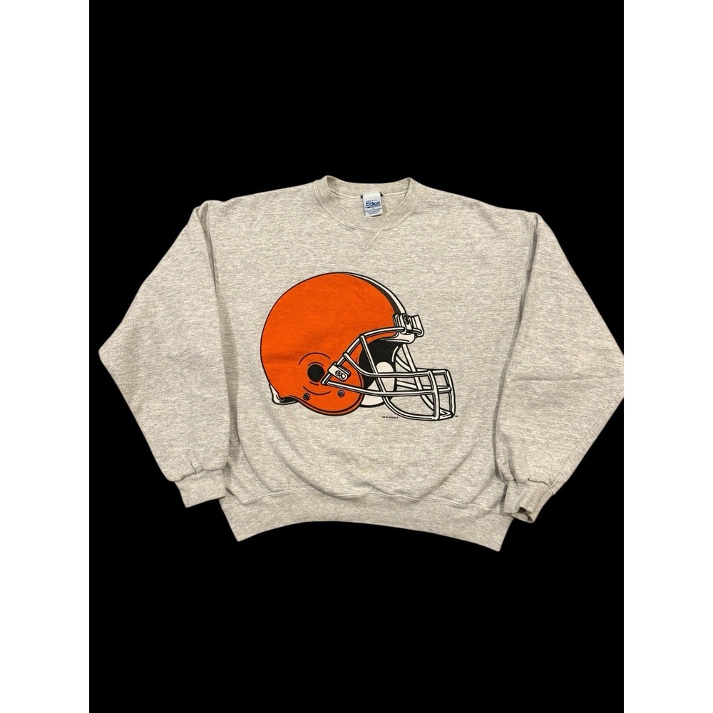 VTG Cleveland Browns Crewneck Sweatshirt Oversized Helmet Salem Sportswear L